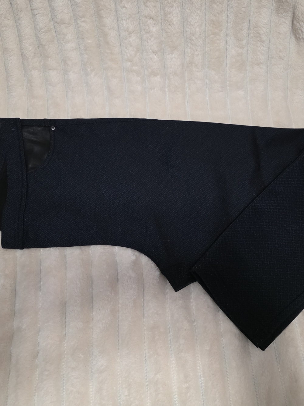 DKNY Navy Textured Women's Trousers